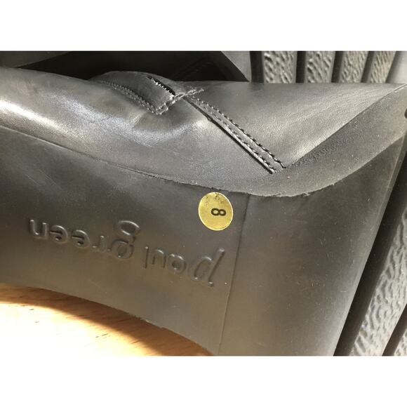 Paul Green Sahara Chelsea Boot Women's 10.5 Black Leather Side Zipper Block Heel - Picture 7 of 10